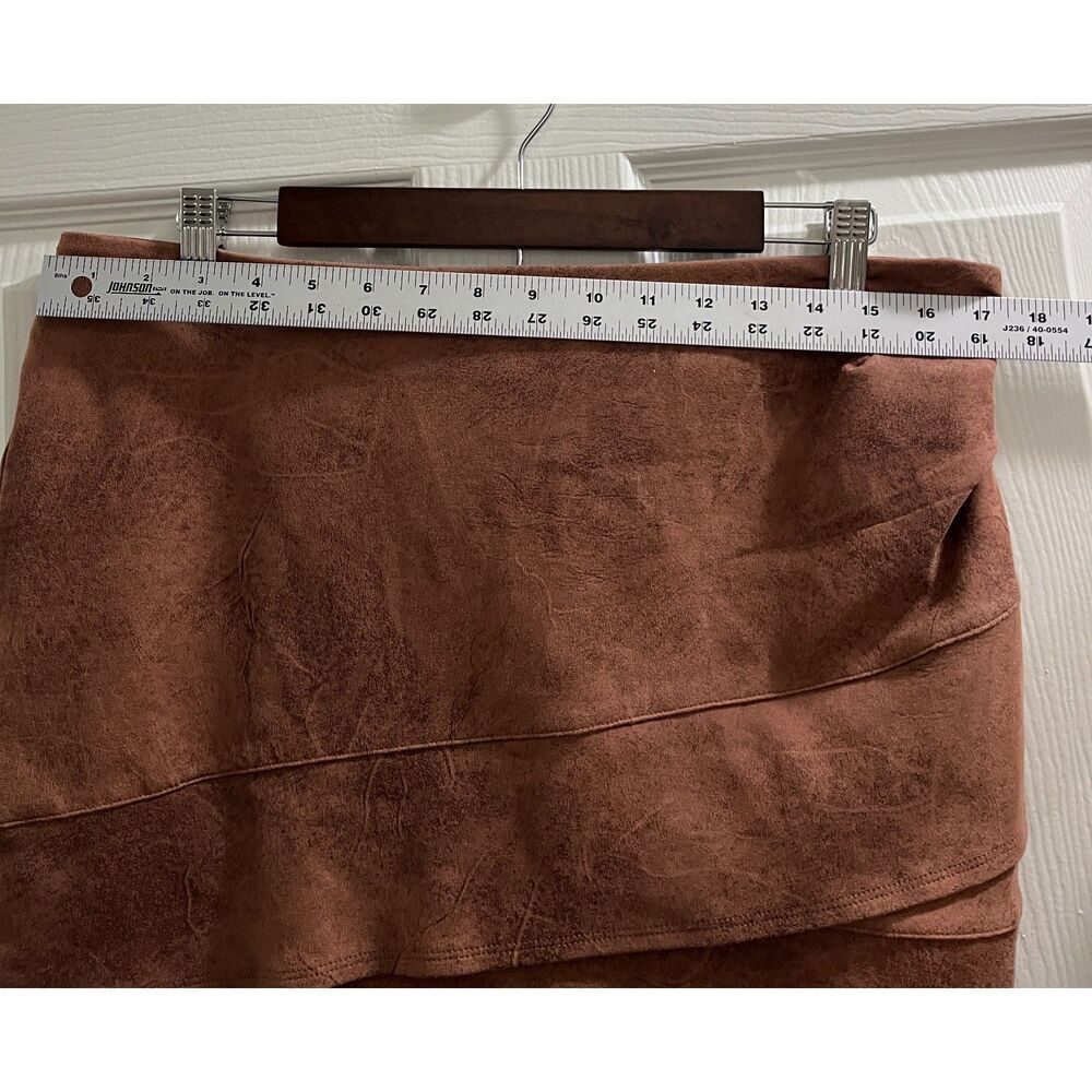 Free People Summer Love Vegan Suede Mini Skirt Size 12 Brown Cowgirl Retro - Picture 7 of 10